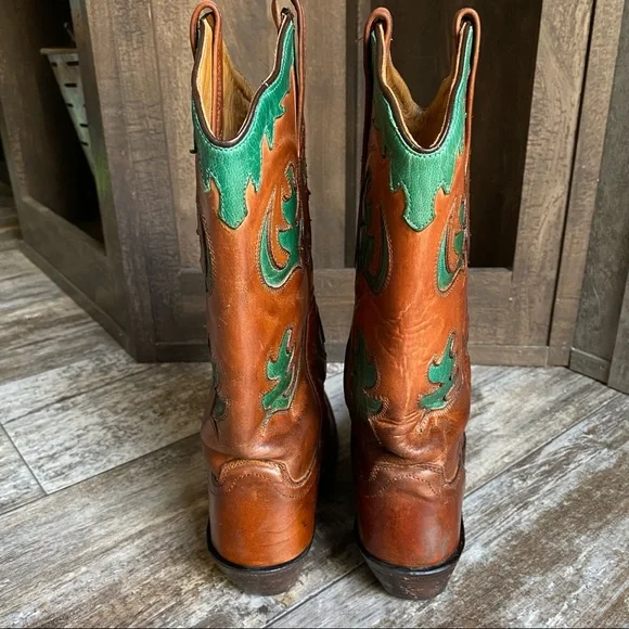 EUC - Old West Barnwood Vintage Turquoise Boots - Picture 7 of 11